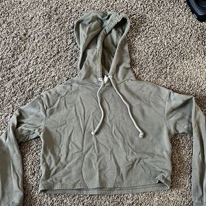 Army Green cropped hoodie